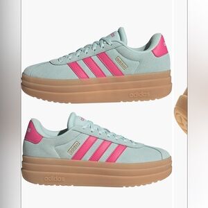 Adidas VL Court Bold Women's Athletic Shoe Sneakers Trainers Mint / Pink / Gum